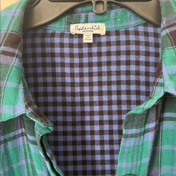 Splendid Women's Plaid Long Sleeve Button Up Shirt in SIze XS - Picture 3 of 11